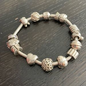 Pandora bracelet with charms